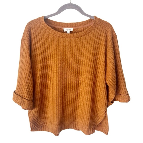 Umgee Sweater Women's Small Orange Ribbed Boxy Gremlincore Goblincore Boho - Picture 1 of 9